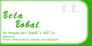 bela bobal business card